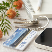 New Mexico Bright Blue Sky en Mountains Sleutelhan