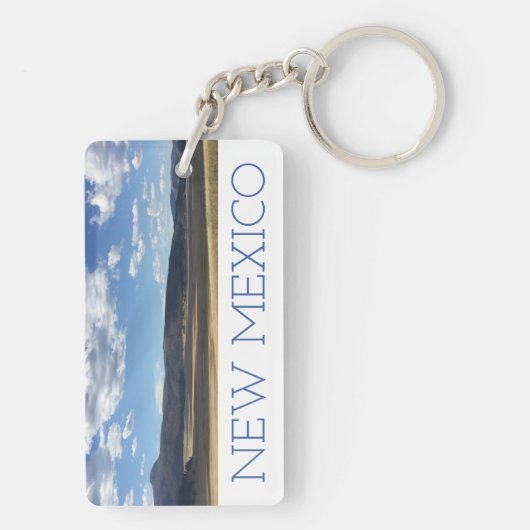 New Mexico Bright Blue Sky en Mountains Sleutelhan Sleutelhanger (achterkant)