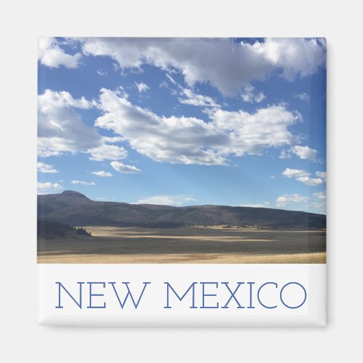 New Mexico Bright Blue Sky over Mountains Magnet (Voorkant)