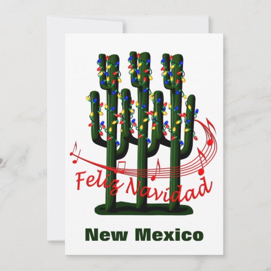 New Mexico Cactus Kerstmis Feliz Navidad Holiday Feestdagenkaart (Voorkant)