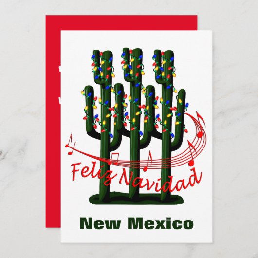 New Mexico Cactus Kerstmis Feliz Navidad Holiday Feestdagenkaart (Voorkant / Achterkant)