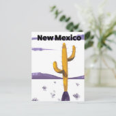 New Mexico Cactus -stijl vakantie poster. Briefkaart (Staand voorkant)