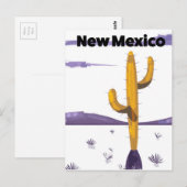 New Mexico Cactus -stijl vakantie poster. Briefkaart (Voorkant / Achterkant)