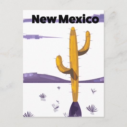 New Mexico Cactus -stijl vakantie poster. Briefkaart (Voorkant)