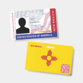 NEW MEXICO - Child ID - USA Flag Achtergrond Badge (Voor- en achterkant)
