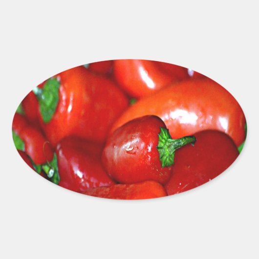 New Mexico Chili Peppers (Chili) Ovale Sticker (Voorkant)