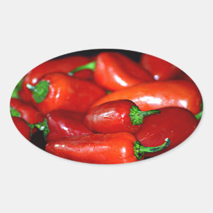 New Mexico Chili Peppers (Chili) Ovale Sticker