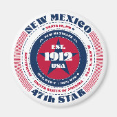 New Mexico Circle Typografie Souvenir Magnet (Voorkant)