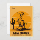New Mexico  Cowboy Reizen Briefkaart (Voorkant / Achterkant)