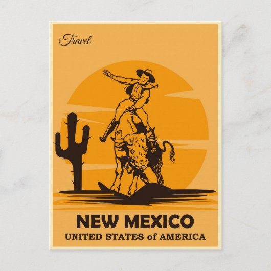 New Mexico  Cowboy Reizen Briefkaart (Voorkant)