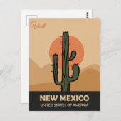  New Mexico Desert Cactus Travel Briefkaart (Voorkant / Achterkant)