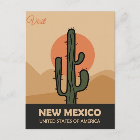  New Mexico Desert Cactus Travel Briefkaart (Voorkant)