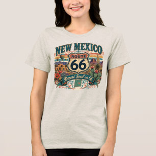 New Mexico Desert Soul Route 66 Heet Luchtballon Tri-Blend Shirt