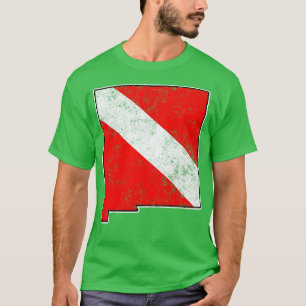 New Mexico Duik Vlag Scuba Duiken State Kaart Duik T-shirt