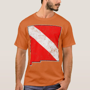 New Mexico Duik Vlag Scuba Duiken State Kaart Duik T-shirt