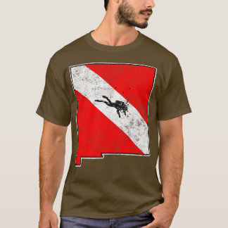 New Mexico Duik Vlag Scuba Duiken State Kaart Duik T-shirt
