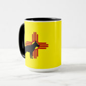New Mexico Duitse herder GSD hond Zia symbool Mok (Voorkant links)