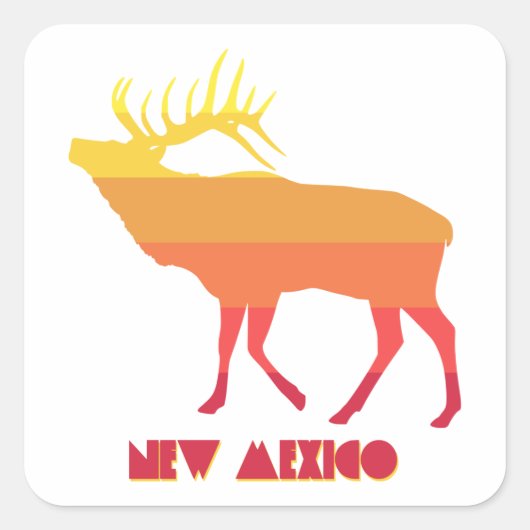 New Mexico Elk Vierkante Sticker (Voorkant)