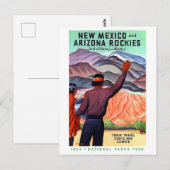 New Mexico en Arizona Rockies, vintage-reis Briefkaart (Voorkant / Achterkant)