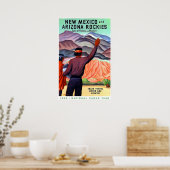 New Mexico en Arizona Rockies, vintage-reis Poster (Keuken)