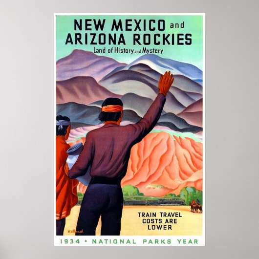 New Mexico en Arizona Rockies, vintage-reis Poster (Voorkant)