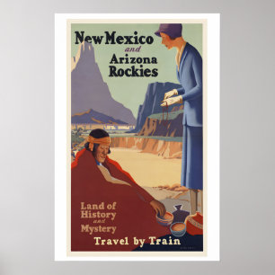 New Mexico en Arizona Rockies Vintage Reizen Poster
