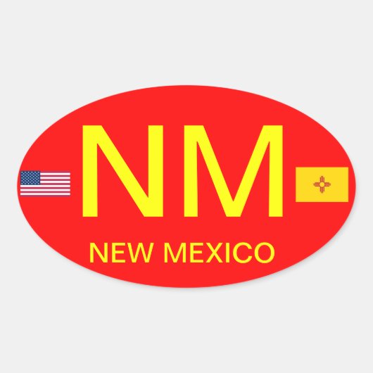 New Mexico* Europese stijl ovale Sticker (Voorkant)