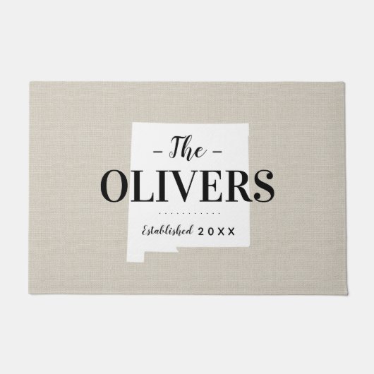 New Mexico Familie Monogram Staat Deurmat (Voorkant)