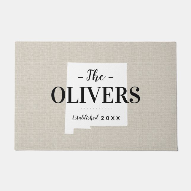 New Mexico Familie Monogram Staat Deurmat (Voorkant)