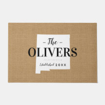 New Mexico Familie Monogram Staat Deurmat