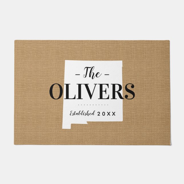 New Mexico Familie Monogram Staat Deurmat (Voorkant)