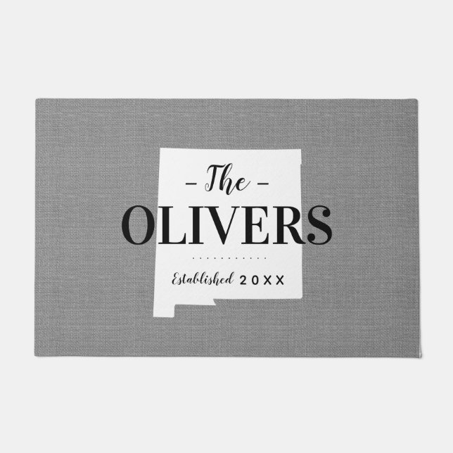 New Mexico Familie Monogram Staat Deurmat (Voorkant)