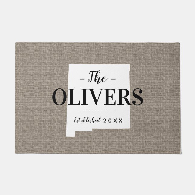 New Mexico Familie Monogram Staat Deurmat (Voorkant)