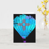 New Mexico Festival Hot Air Balloon Zia Gift  Kaart (Gele Bloem)