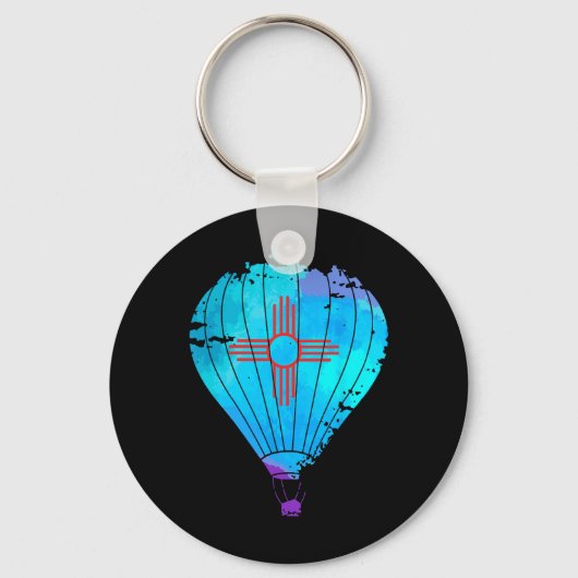New Mexico Festival Hot Air Balloon Zia Gift  Sleutelhanger (Voorkant)
