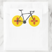 New Mexico Flag Cycling Rechthoekige Sticker (Tas)