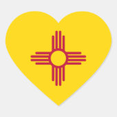 New Mexico Flag Heart Sticker (Voorkant)