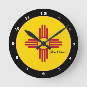 New Mexico Flag & New Mexico fashion /design USA Ronde Klok
