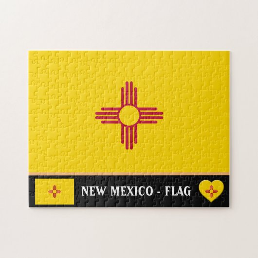 New Mexico Flag & New Mexico State USA/America Legpuzzel (Horizontaal)