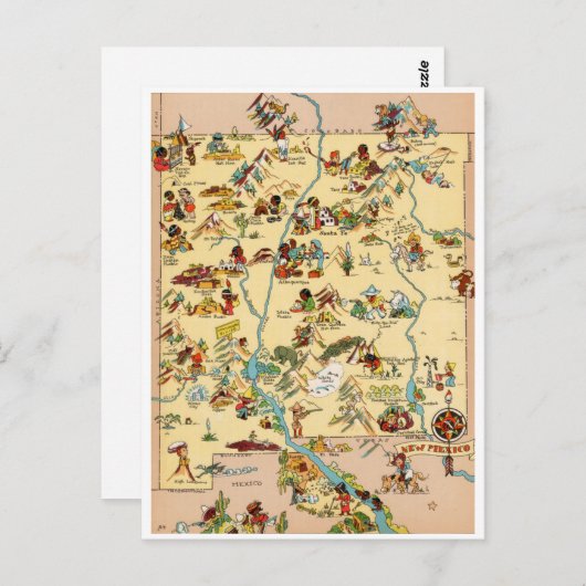 New Mexico  Funny Map Briefkaart (Voorkant / Achterkant)