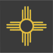 New Mexico Gele Zia Zon Sticker (Voorkant)