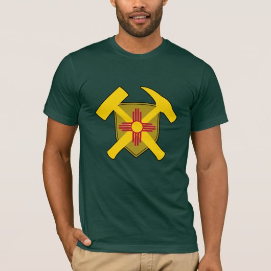 New Mexico Geoloog- Rock Hammer en Shield T-shirt (Voorkant)