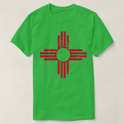 New Mexico Gift New Mexico State Flag Red Zia Sun T-shirt (Design voorkant)