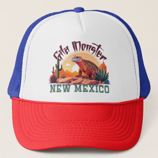 New Mexico Gila Monster in een woestijnomgeving Trucker Pet (Voorkant)