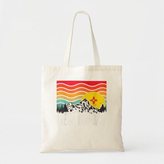 New Mexico Graphic Retro State Tretains Sun Tote Bag (Voorkant)