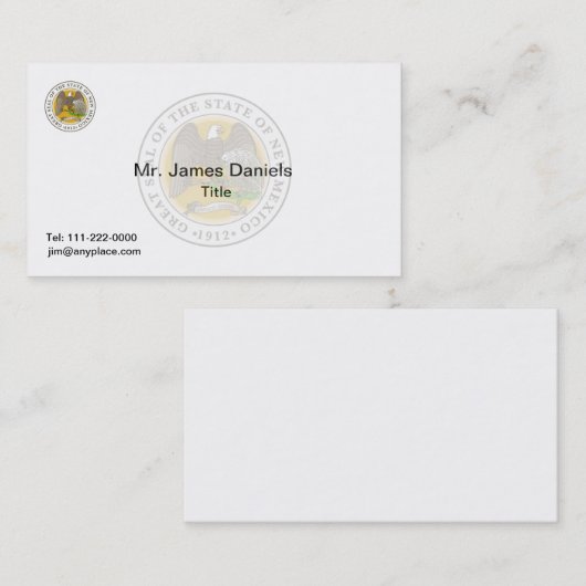 New Mexico Great Seal Visitekaartje (Voorkant / Achterkant)