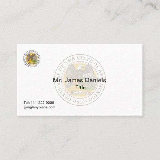 New Mexico Great Seal Visitekaartje (Voorkant)