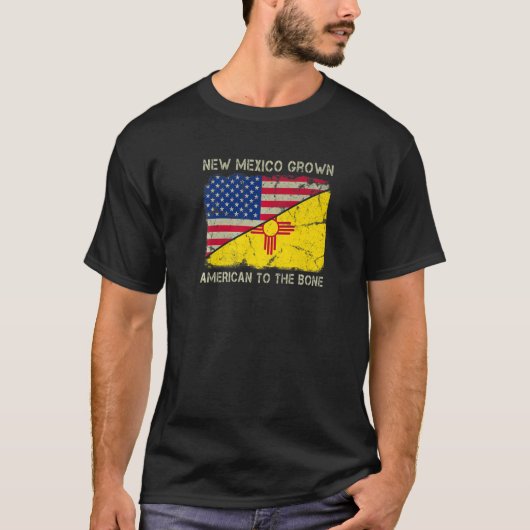 New Mexico Grown American To The Bone Home State N T-shirt (Voorkant)