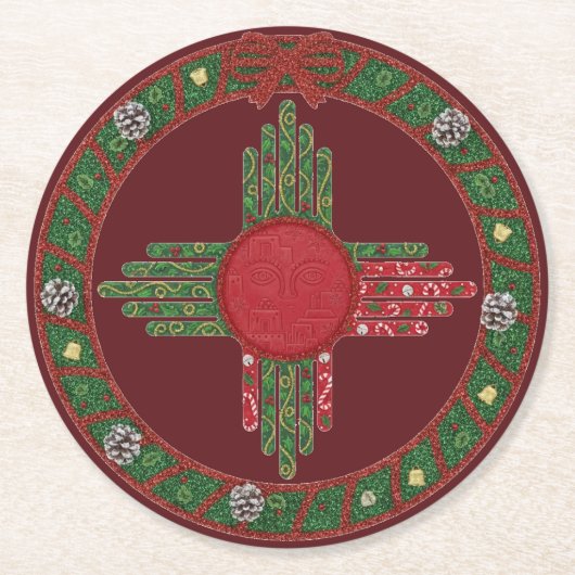 New Mexico Holiday  Ronde Kartonnen Onderzetter (Voorkant)