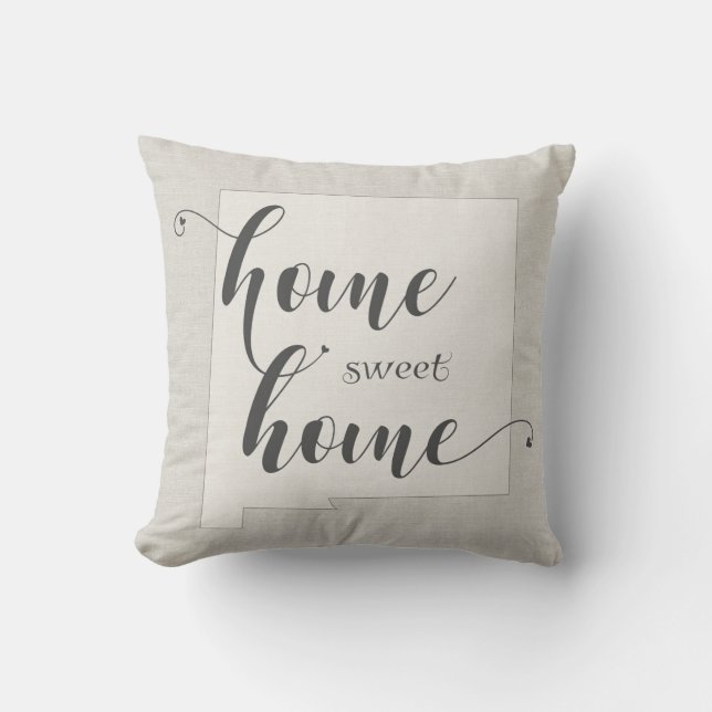 New Mexico - Home Sweet Home burlap-look Kussen (Voorkant)